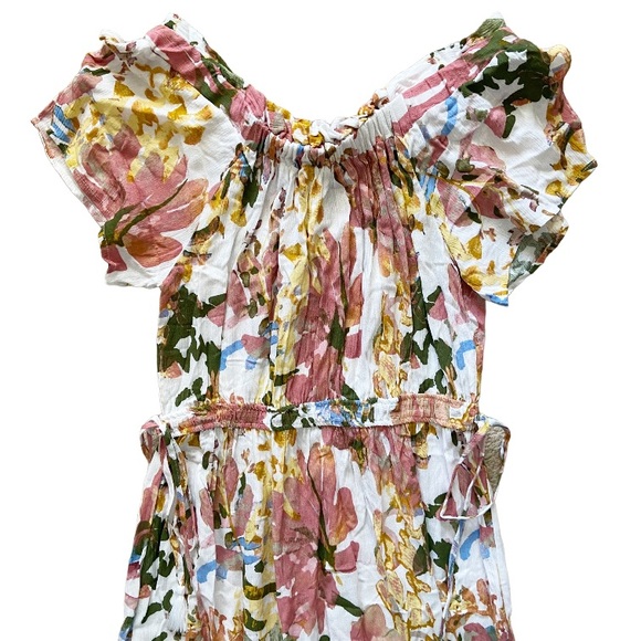 New Directions Spring Blooms Floral Dress Off the Shoulder Size Small - Picture 3 of 8